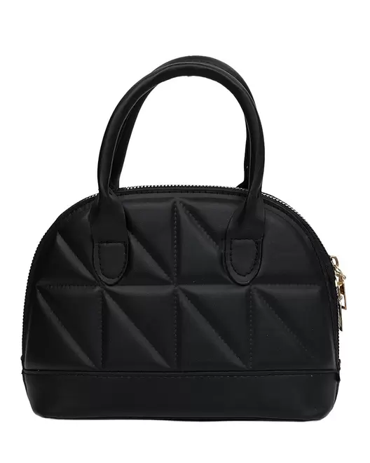 Black Quilted Marcy Dome Crossbody Hangbag