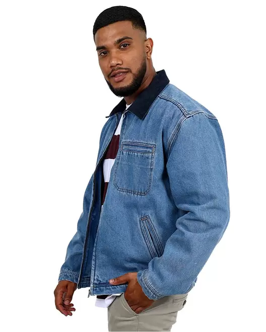 Medium Indigo Zip Through Denim Jacket