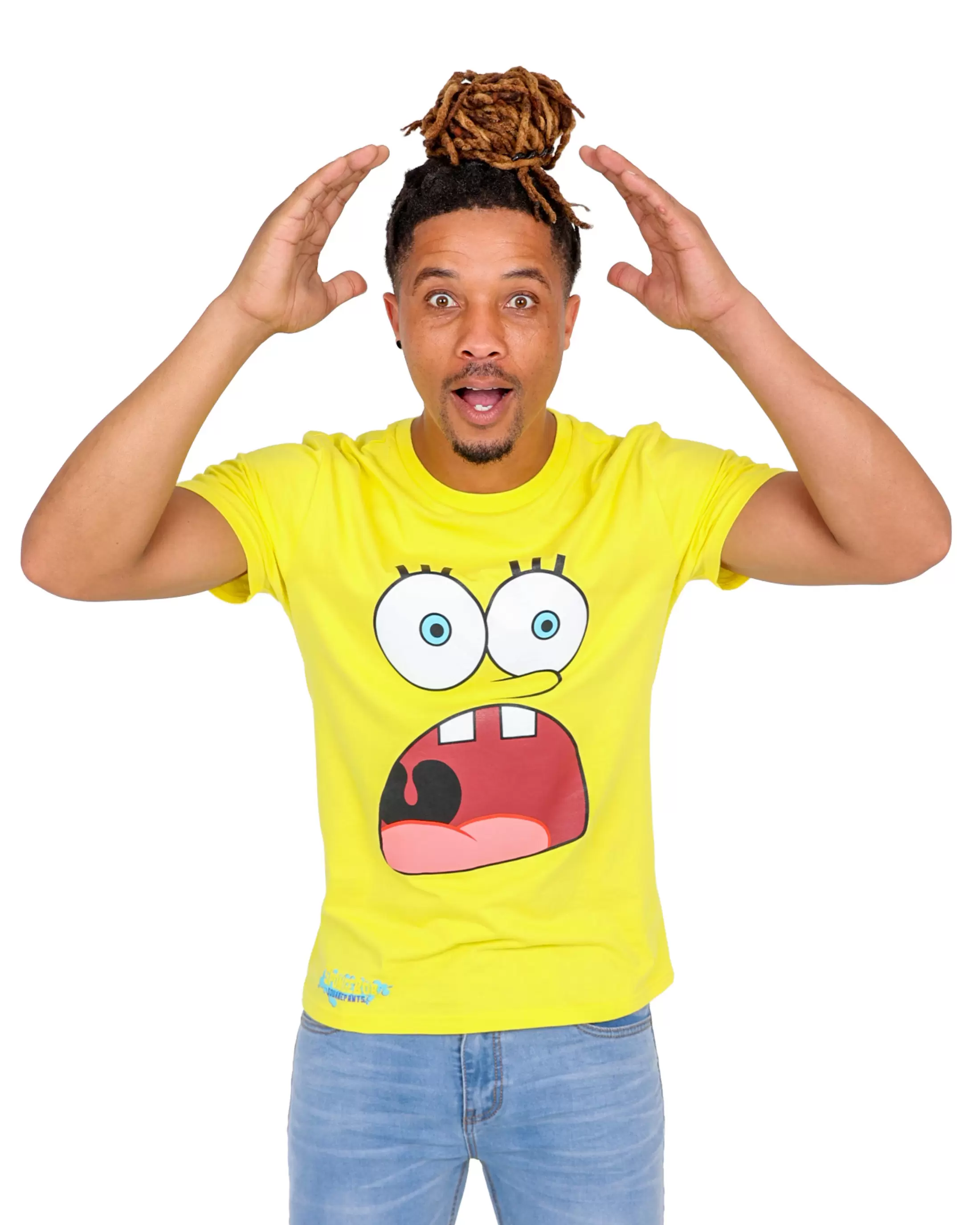 Short Sleeve Yellow Spongebob Graphic T-Shirt