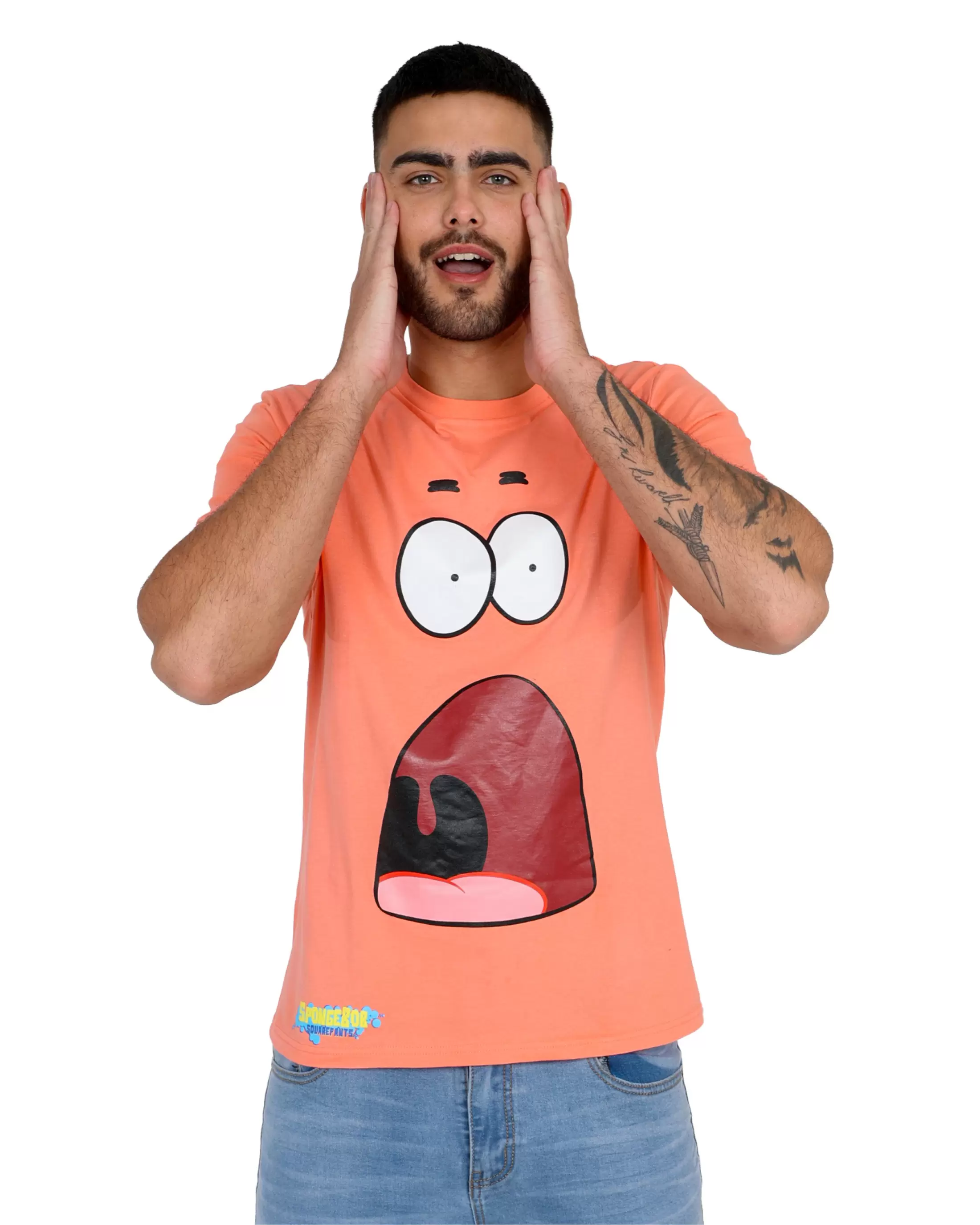 Short Sleeve Patrick Star Surprised Graphic T-Shirt