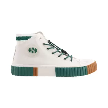 2676 Canvas Hi Top - White Dk Green Gum                            2676 Canvas Hi Top - White Dk Green Gum