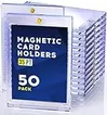 50ct Magnetic Card Holder, 35pt One Touch Card Holder, U-V Protectors Hard Plastic for Trading Cards, Magnet Case, Sports, Game, Football, Baseball