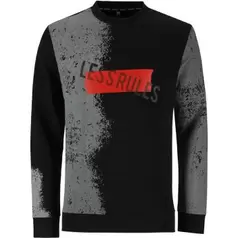 Nikos Acid Wash Effect Sweat Top Mens Black/White