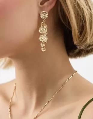 Molten Coin Drop Earrings