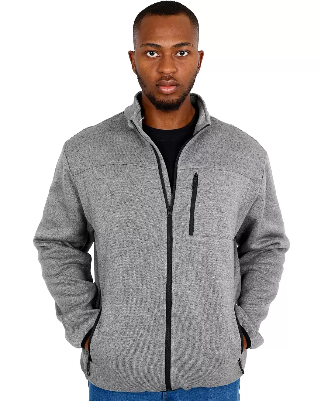 Okavango Charcoal Knit Zip-Up Jacket