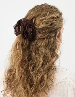 Chiffon Flower Claw Clip