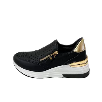 Jumbo Side Zip Slip On Sneaker - Black