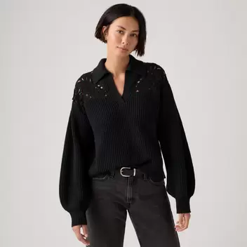 Levi's® Women's Bianca Crochet Polo Sweater