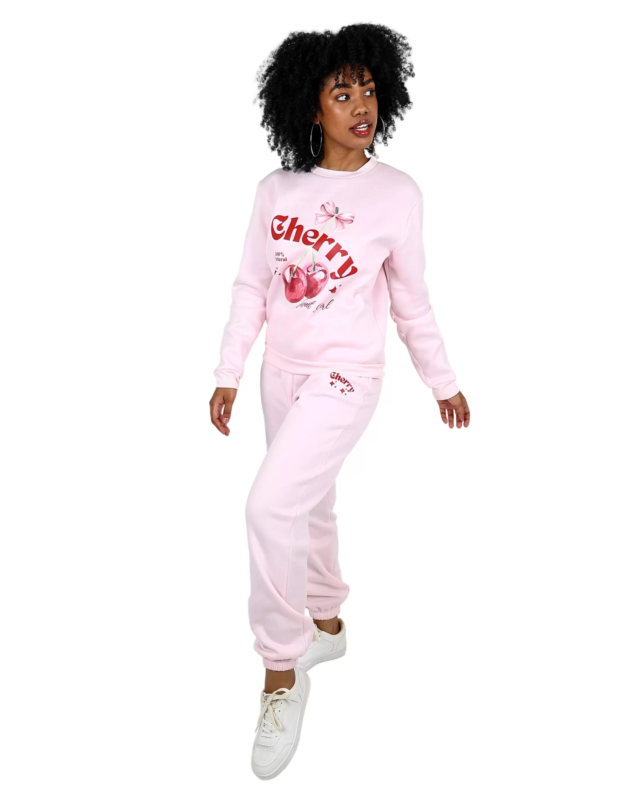 Cherry Pink Fleece Jogger