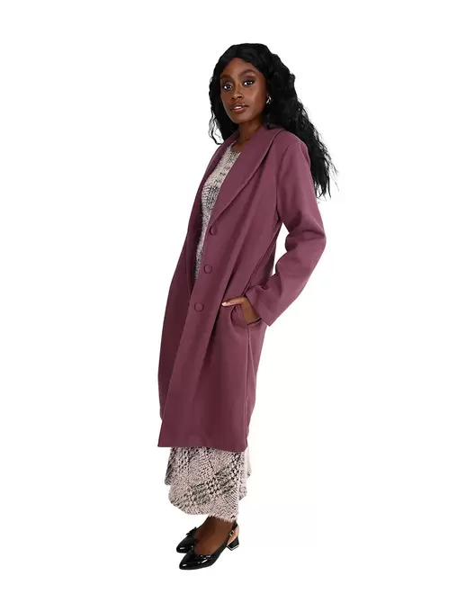 Mauve Twill Melton Coat