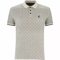 Polo Geo Printed Golfer Mens White