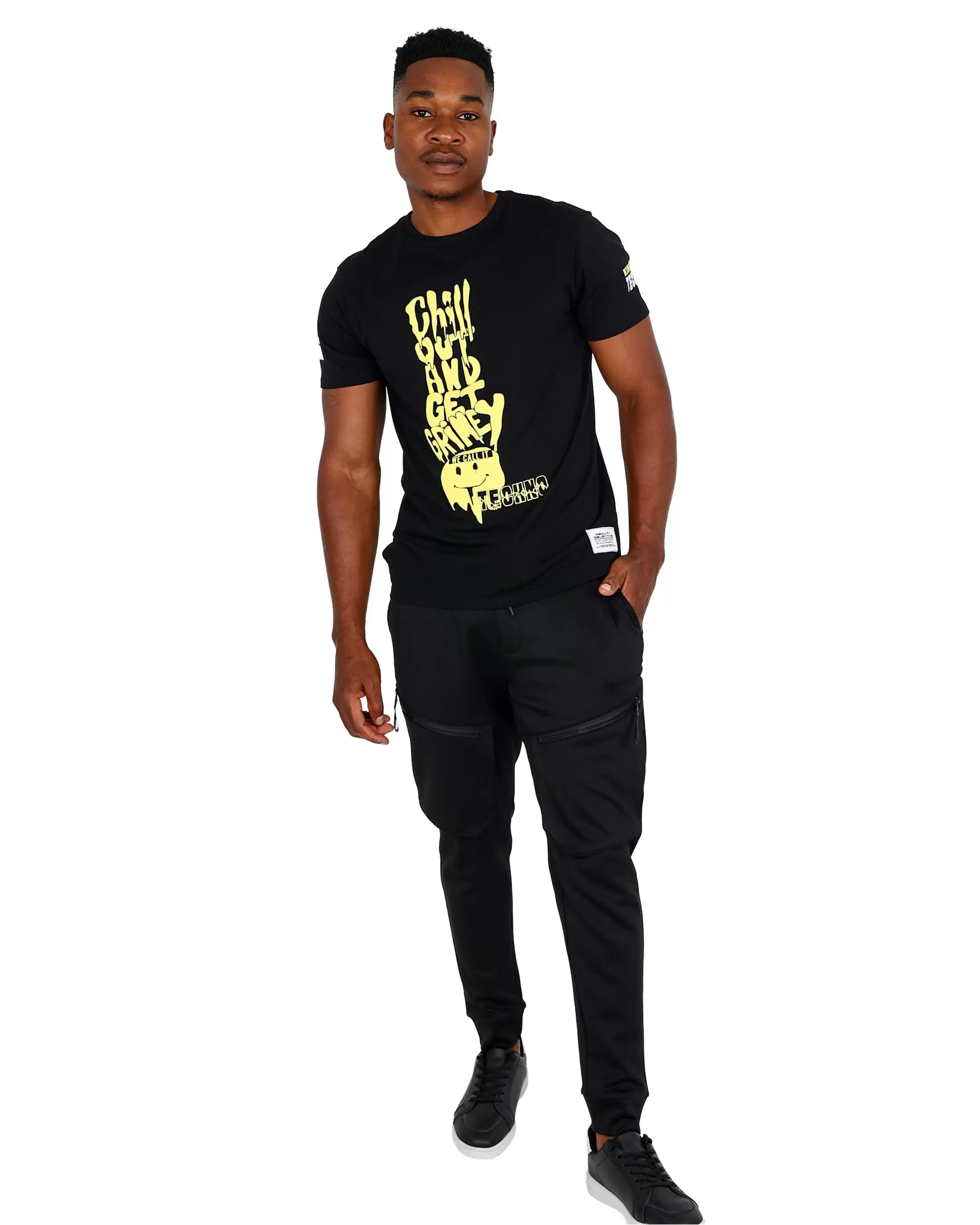 Black Cargo Pocket Scuba Jogger