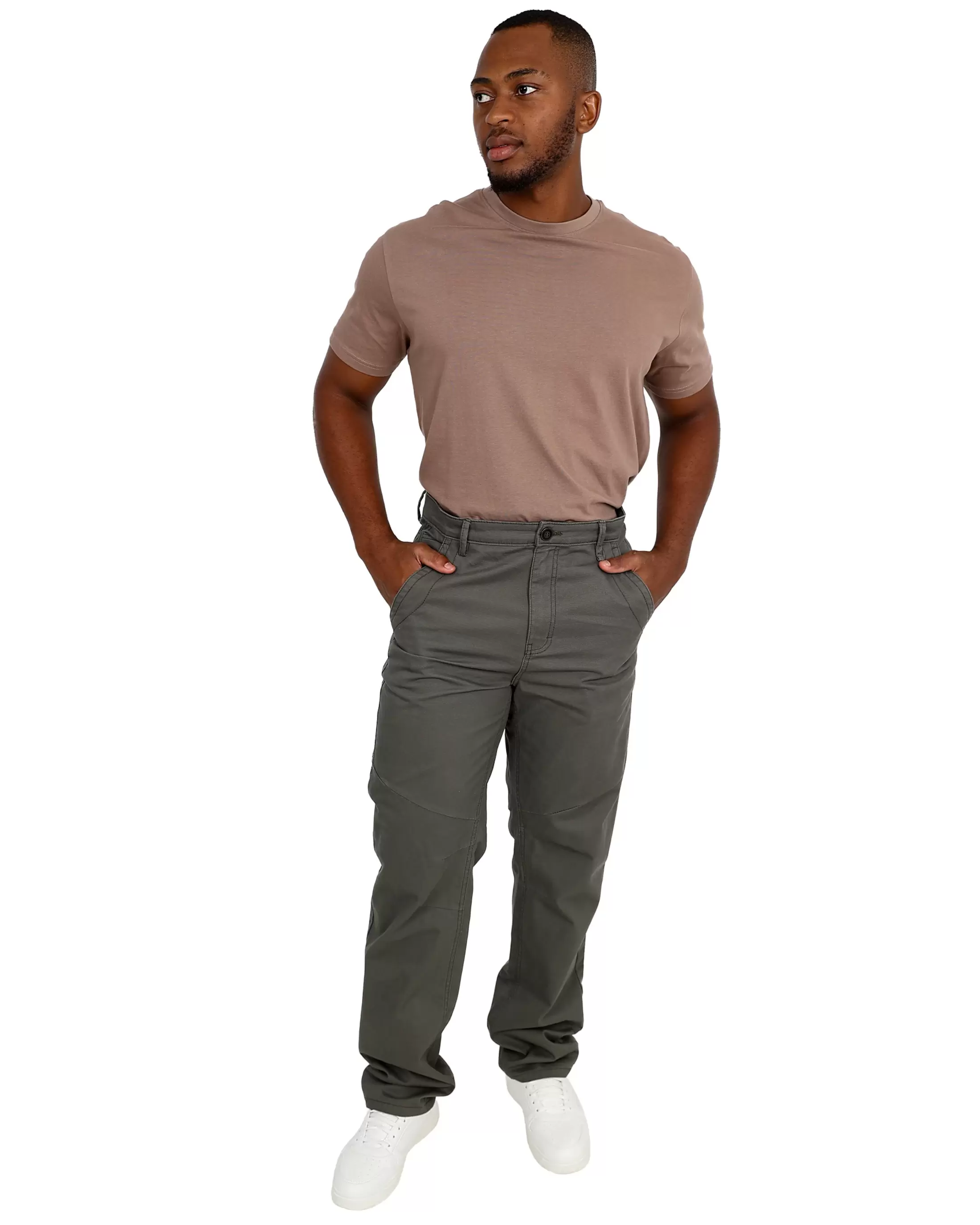 Straight Leg Olive Casual Cotton Pant