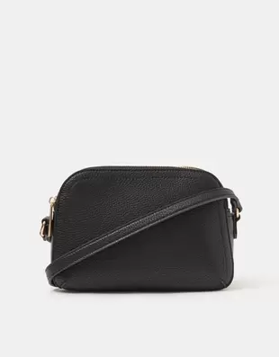 Double Zip Crossbody Bag Black