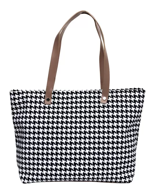 Black & White Houndstooth Shopper Bag