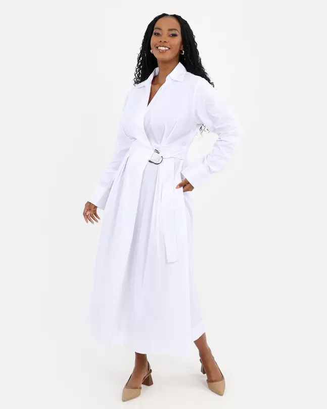 Whispered Soft Cotton Faux Wrap Dress