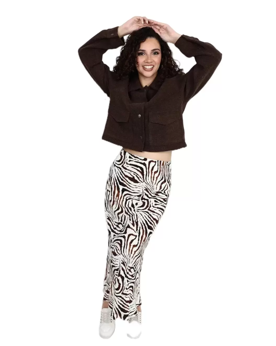 Abstract Animal Print Bias Cut Maxi Skirt