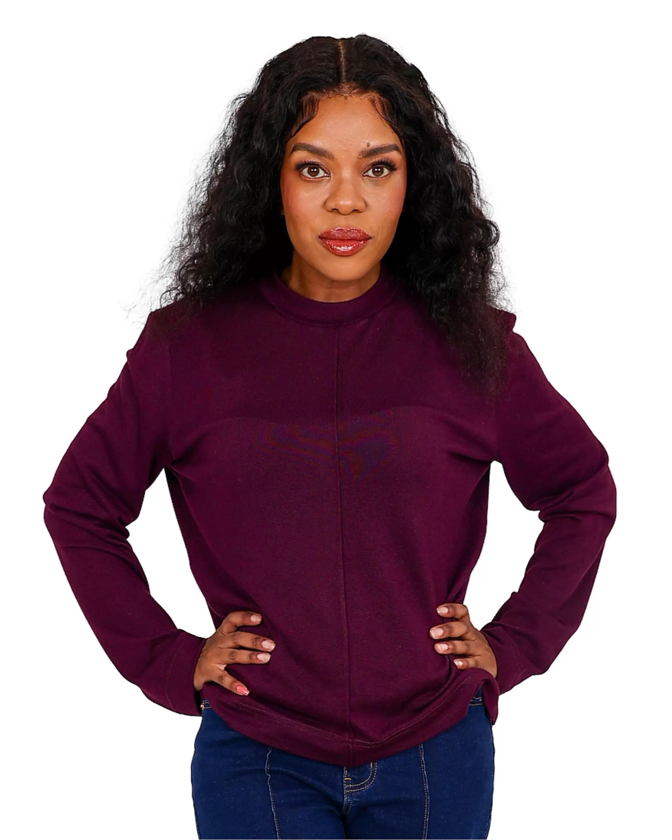 Long Sleeve Grape French Knit Top