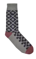 Navy/grey Squared Socks