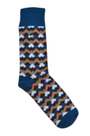 Moroccan Blue/yellow Geo Socks