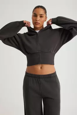 Authentics Shrunken Zip Through Hoodie