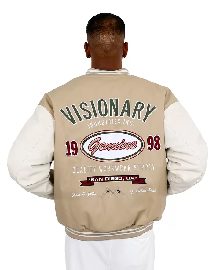 Visionary Stone & Cream Bomber Jacket