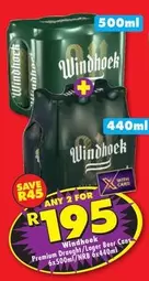Windhoek - Premium Draught/Lager Beer Cans