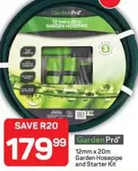 12mm x 20m Garden Hosepipe and Starter Kit