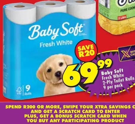 Baby Soft - Fresh White 2-Ply Toilet Rolls