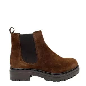 Gia Suede Leather Chunky Chelsea Boot - Chocolate