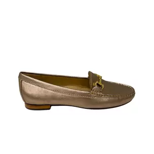 Gia Leather Horsebit Loafer - Silver