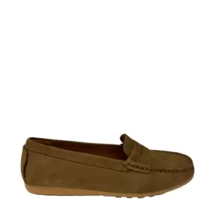 Gia Classic Leather Moccasin - Khaki