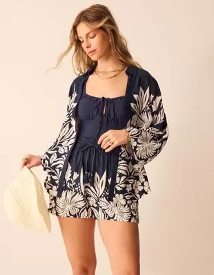Floral Print Shirt Blue