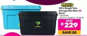 Addis - 110 L Rough Tote Storage Box Blue OR Black