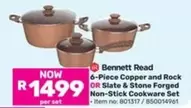 6-Piece Copper and Rock or Slate & Stone Forged Non-Stick Cookware Set