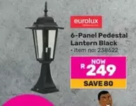 Eurolux - 6-Panel Pedestal Lantern Black - Item no: 238622