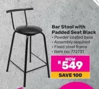 Bar Stool with Padded Seat Black