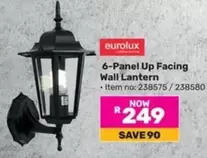 Eurolux - 6-Panel Up Facing Wall Lantern - Item no: 238575 / 238580