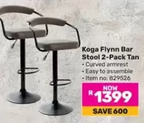 Flynn Bar Stool 2-Pack Tan