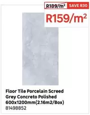 Floor Tile Porcelain Screed Grey Concreto Polished 600x1200mm