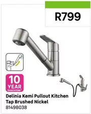 Delinia - Kemi Pullout Kitchen Tap Brushed Nickel