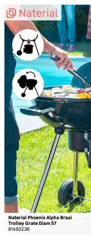 Naterial - Phoenix Aplpha Braai Trolley Grate Diam 57