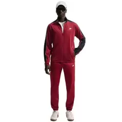 Nike Sportswear Club Poly-Knit Tracksuit Mens Crimson/Navy
