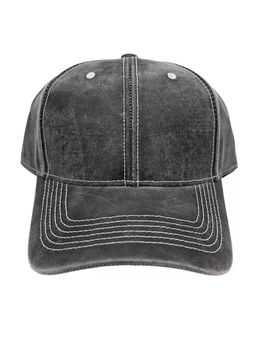 Black Vintage Stitched Peakcap