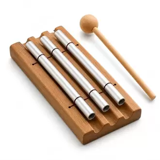 Blinvcra 3 Tone Hand Chime Bell for healing, Meditation Chime Bar with Wooden Mallet for Teachers Classroom Management, Mindfulness Bell Percussion Instrument for Yoga, Prayer, Focus and Relaxation