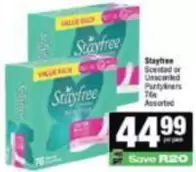 Stayfree - Scented or Unscented Pantyliners