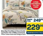 Blue Sky Microfibre 3-Piece Double Comforter