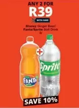 STONEY - Stoney Ginger Beer/Fanta/Sprite Soft Drink
