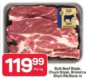 Bulk Beef Blade, Chuck Steak, Brisket or Short Rib Bone-in