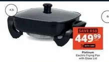 Platinum - Electric Frying Pan with Glass Lid